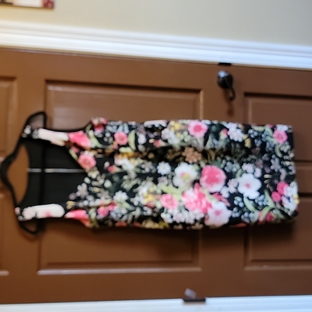 Bisou Bisou-Black print sleeveless sheer back size 12 NWT. - Picture 8 of 9